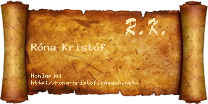 Róna Kristóf névjegykártya